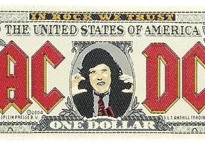 Ac/Dc One Dollar Kangasmerkki 100% Polyesteria