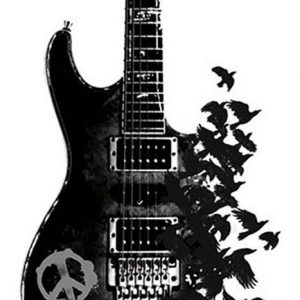 Crow Guitar Peace Sign Juliste