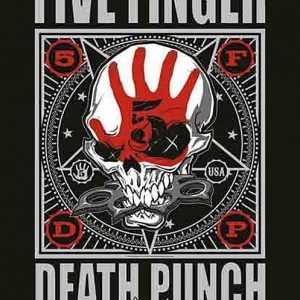 Five Finger Death Punch Punchagram Seinälippu 100% Polyesteria