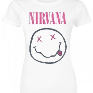 Nirvana White Smiley T-paita